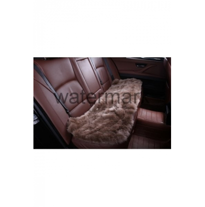 Купить Комплект накидок квадрат на сидения автомобиля из натурального меха Длинный ворс (Австралия) тёмно-бежевый