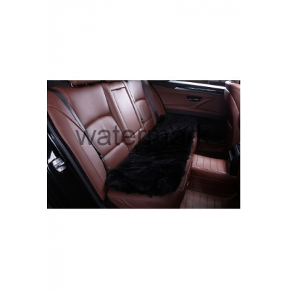 Купить Комплект накидок квадрат на сидения автомобиля из натурального меха Длинный ворс (Австралия) чёрный